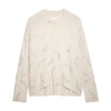 Zadig & Voltaire Markus Rhinestone Wings Cashmere Crewneck Sweater In Sugar