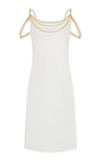 Rabanne Chain-embellished Satin Midi Dress In White