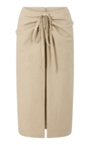 Rabanne Slit-front Midi Skirt In Neutral