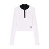 Maje High-neck Fine-knit Top In Argent