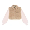 Maje Women's Faux Fur And Knit Jacket In Kaki