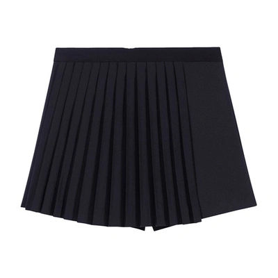 Maje Women's Straight-fit Pleated Shorts In Noir / Gris