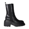 Maje Leather Ankle Boots In Noir