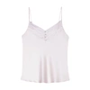 Maje Leatonie Lace Trim Silk Camisole In Blanc