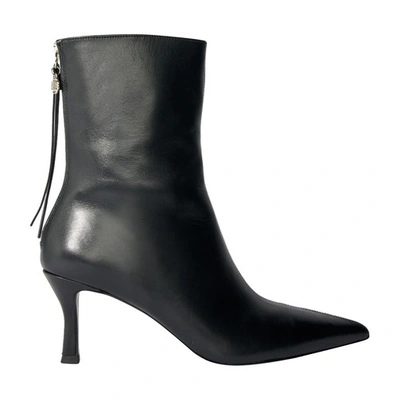 Maje 75mm Leather Ankle Boots In Black