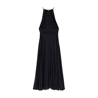 Maje Women's Pleated Satin Maxi Dress In Black