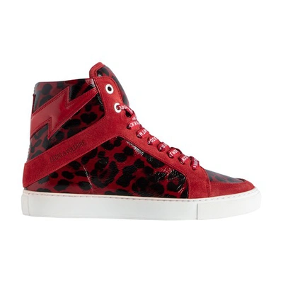 Zadig & Voltaire Zv1747 High Flash Panelled Sneakers In Power