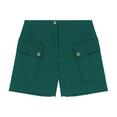 Maje Womens Verts Icalo High-rise Stretch-woven Shorts In Vert_bouteille