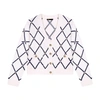 Maje Moove Diamond-pattern Logo-embellished Knitted Cardigan In Ecru