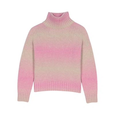 Maje Knitted Gradient Shirt In Rose