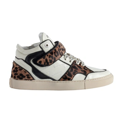 Zadig & Voltaire Zadig&voltaire Womens Brown Flash Leopard-print Leather Mid-top Trainers In Heritage