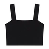Maje Cropped Square-neck Vest Top In Noir