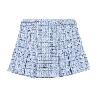 Maje Women's Short Pleated Skirt In Bleu_clair