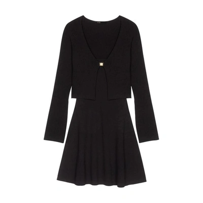 Maje 2 In 1 Knit Dress For Fall/winter In Noir