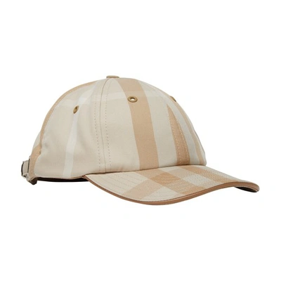 Burberry Check Cap In Soft_fawn