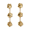 Maje Womens Or Flower Crystal-embellished Brass Earrings In Or