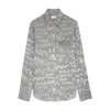 Zadig & Voltaire Morning Jacquard Manifesto Silk Shirt In Gris_moyen