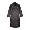 Zadig & Voltaire Mira Leather Coat In Chocolate
