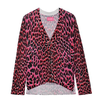 Zadig & Voltaire Mirka Leopard-print Cardigan In Rubber