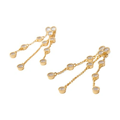 Maje Womens Or Nelibo Crystal-embellished Gold-tone Brass Drop Earrings