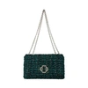 Maje Clover Tweed Shoulder Bag In Vert_bouteille