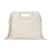 Maje Crocodile-effect Leather Mini M Bag In Vanilla /