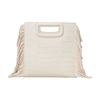 Maje Crocodile-effect Leather Mini M Bag In Vanille
