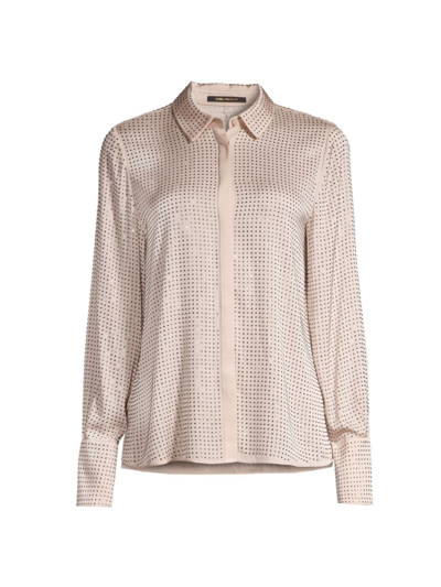 Kobi Halperin Women's Callie Studded Silk-blend Blouse In Antique