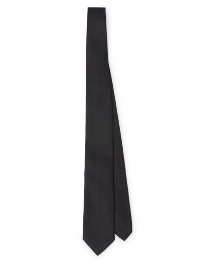 Prada Men's Solid Satin Tie In Black
