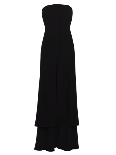 Proenza Schouler Matte Viscose Crepe Strapless Dress In Black