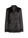 DONNA KARAN WOMEN'S HEAVY METAL DOUBLE-BREASTED LACE & SATIN JACKET