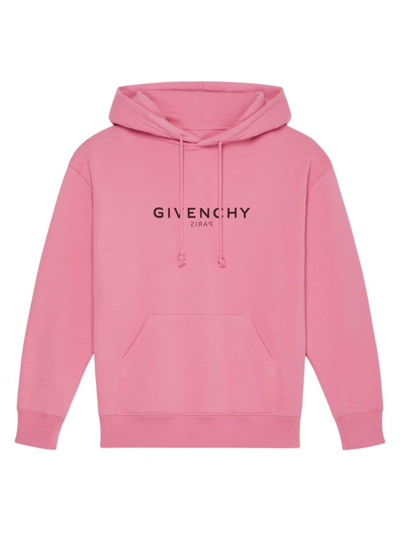 Givenchy Logo Printed Drawstring Hoodie In Pink