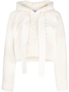 PATOU EMBROIDERED FAUX-SHEARLING HOODIE
