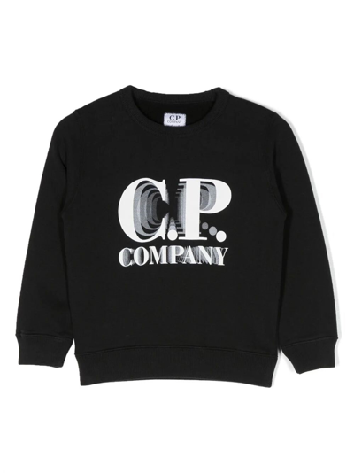 C.p. Company Kids' Logo-print Cotton Sweatshirt In Black