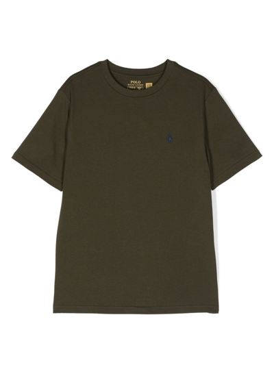 Ralph Lauren Kids' Polo Pony Cotton T-shirt In Green