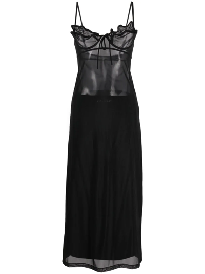 Y/project Semi-transparent Dress In Black