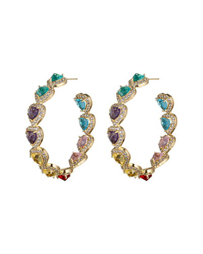 Eye Candy La Cz Daria Heart Earrings In Multi