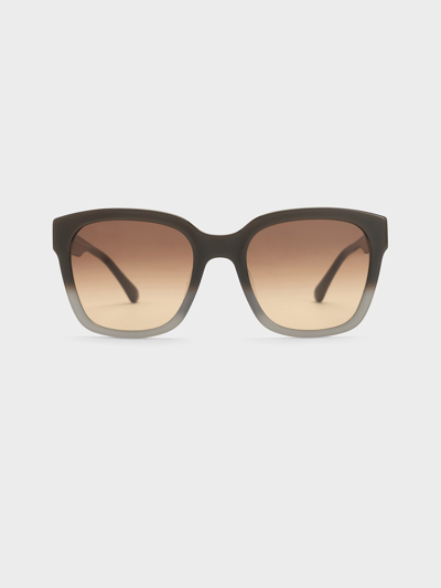 Charles & Keith Recycled Acetate Square Sunglasses In Multi
