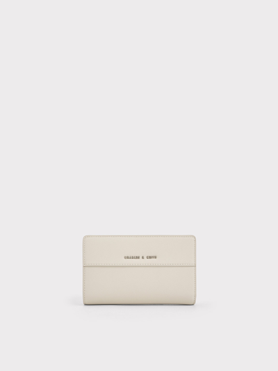 Charles & Keith Top-zip Short Wallet In Light Grey