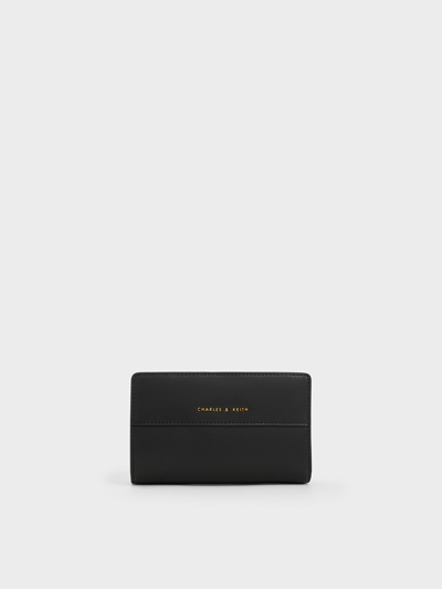 Charles & Keith Top-zip Short Wallet In Black