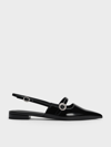 CHARLES & KEITH CHARLES & KEITH - PATENT CRYSTAL-EMBELLISHED SLINGBACK FLATS