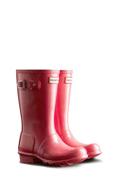 Hunter Kids' Starcloud Glitter Rain Boot In Arcade Pink