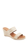 ANDRE ASSOUS NOLITA RAFFIA WEDGE SLIDE SANDAL