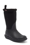 Hunter Roll Top Webbing Faux Shearling Lined Boot In Black