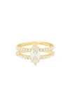 COVET COVET MARQUISE DOUBLE BAND RING