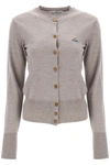 Vivienne Westwood Orb-embroidered Virgin-wool Cardigan In Grey