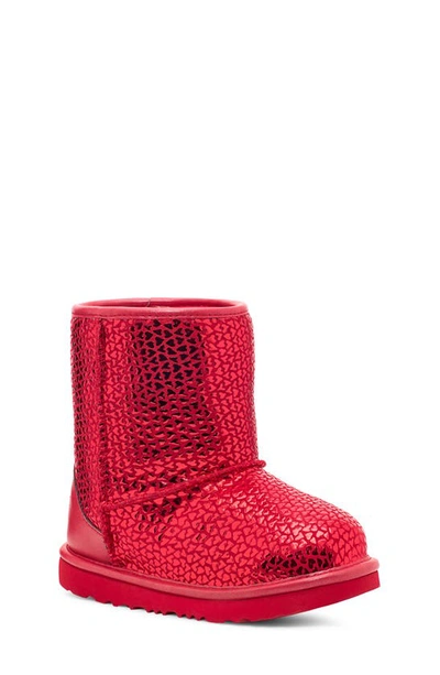 Ugg Kids' Girl's Classic Ii Gel Hearts Boots, Baby/toddler In Red/red