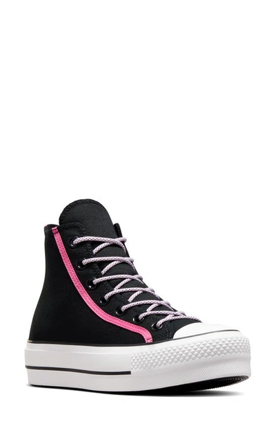 Converse Chuck Taylor® All Star® 70 Lift High Top Platform Sneaker In Black/ Oops Pink/ White