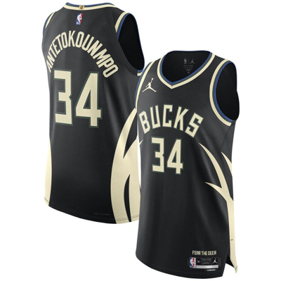 Jordan Brand Giannis Antetokounmpo Black Milwaukee Bucks Authentic Player Jersey