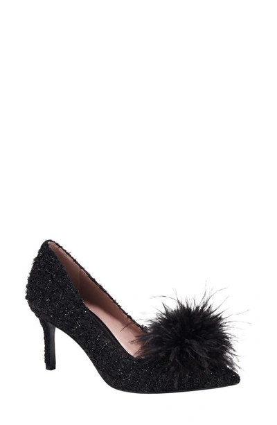 Kate Spade Marabou Pointed Toe Pump In Black